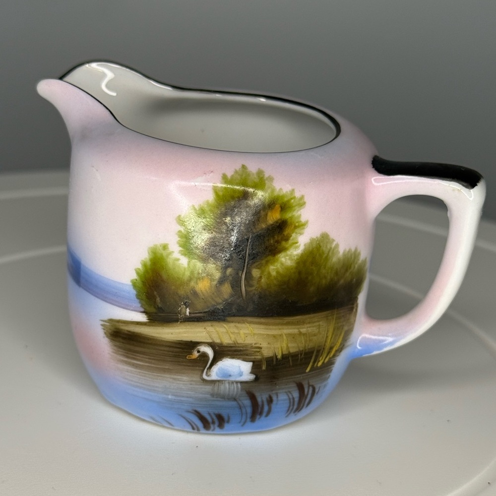 Vintage Noritake Porcelain Creamer with Swan